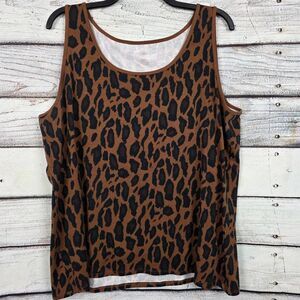 Cato Leopard Print Tank Top Women’s 26/28W Sleeveless Stretch